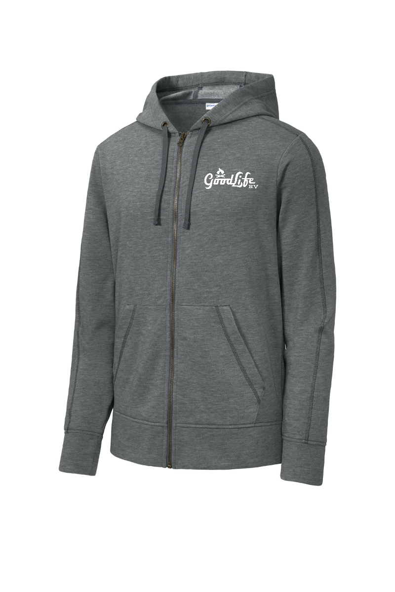 Sport-Tek PosiCharge Tri-Blend Wicking Fleece Full-Zip Hooded Jacket - ST293 - EMB