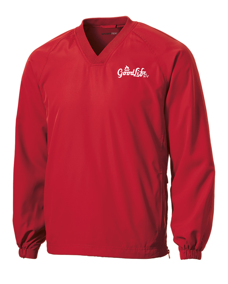 Sport-Tek® V-Neck Raglan Wind Shirt - JST72 - EMB