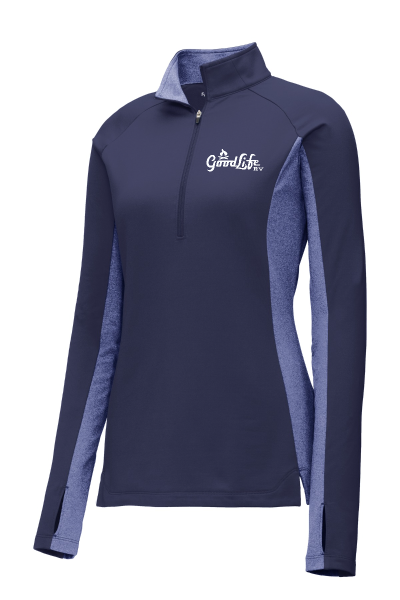 Sport-Tek® Women's Sport-Wick® Stretch Contrast 1/4-Zip Pullover - LST854 - EMB