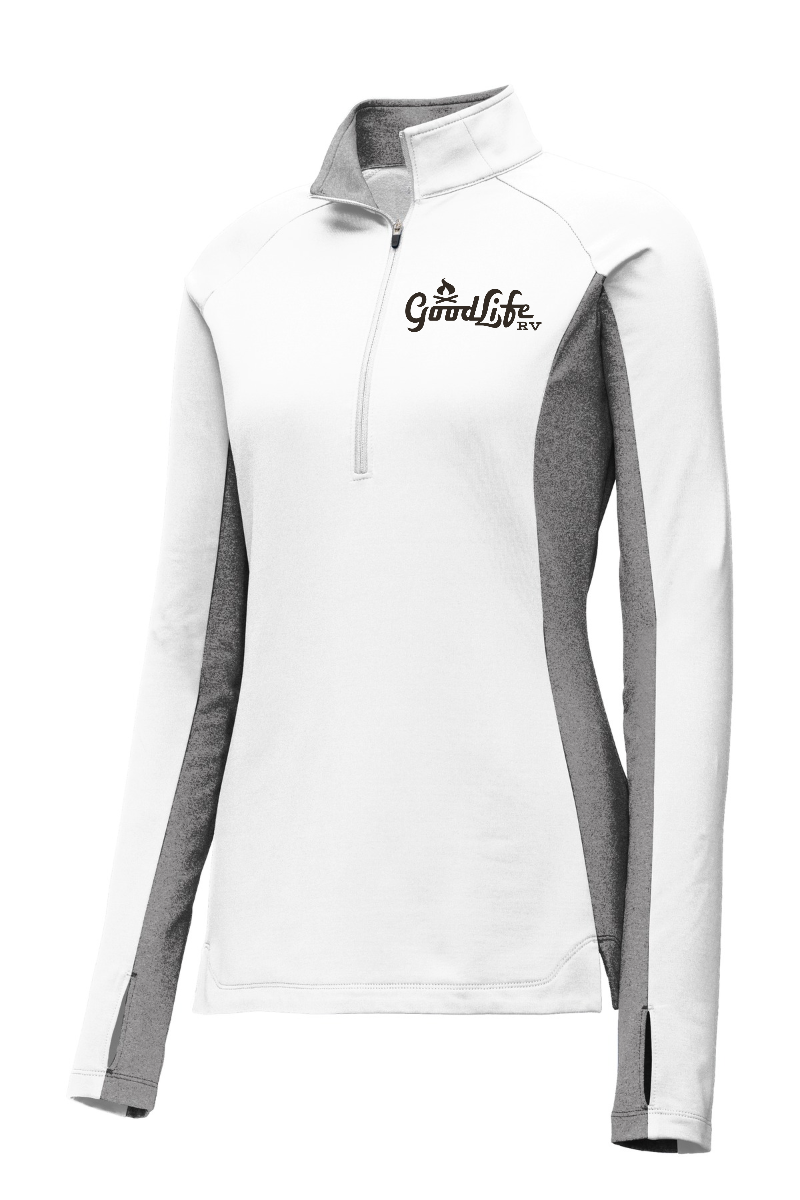 Sport-Tek® Women's Sport-Wick® Stretch Contrast 1/4-Zip Pullover - LST854 - EMB
