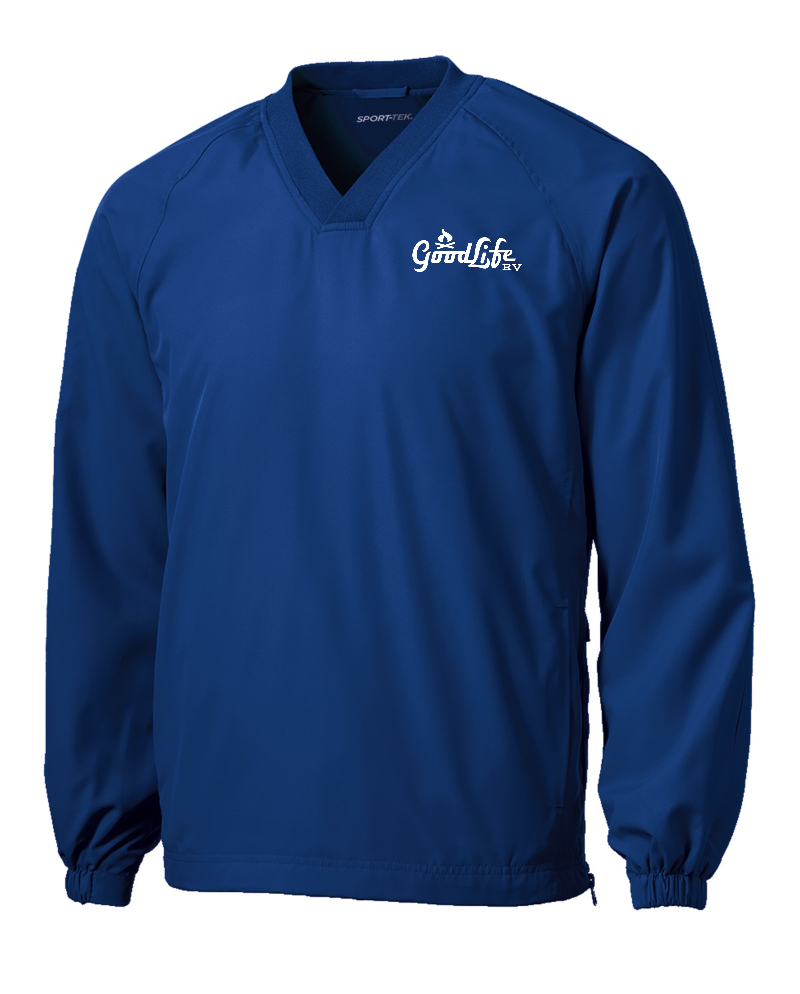 Sport-Tek® V-Neck Raglan Wind Shirt - JST72 - EMB