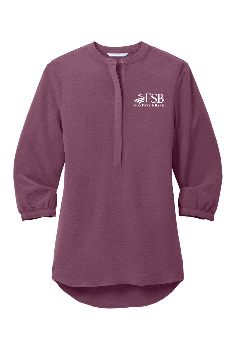 Port Authority Ladies 3/4-Sleeve Textured Crepe Tunic - LW713 - FSB