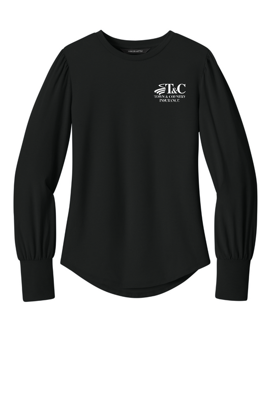 Mercer+Mettle® Women’s Stretch Jersey Long Sleeve Blouson Top - MM1019 - T&C