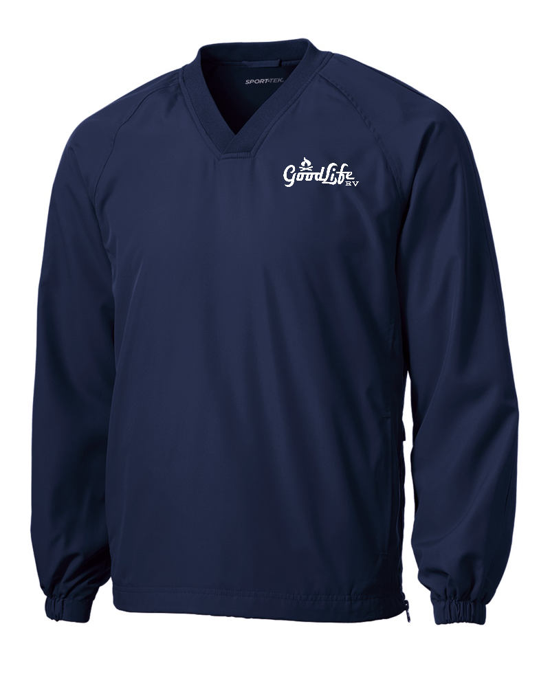 Sport-Tek® V-Neck Raglan Wind Shirt - JST72 - EMB