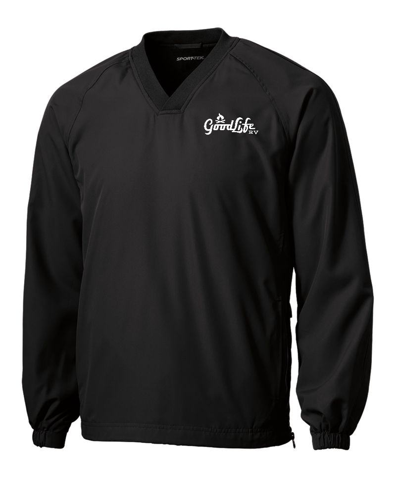 Sport-Tek® V-Neck Raglan Wind Shirt - JST72 - EMB