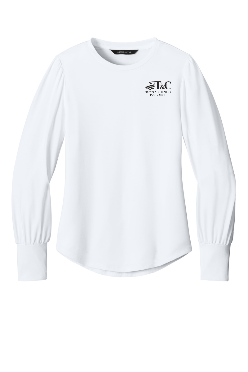Mercer+Mettle® Women’s Stretch Jersey Long Sleeve Blouson Top - MM1019 - T&C