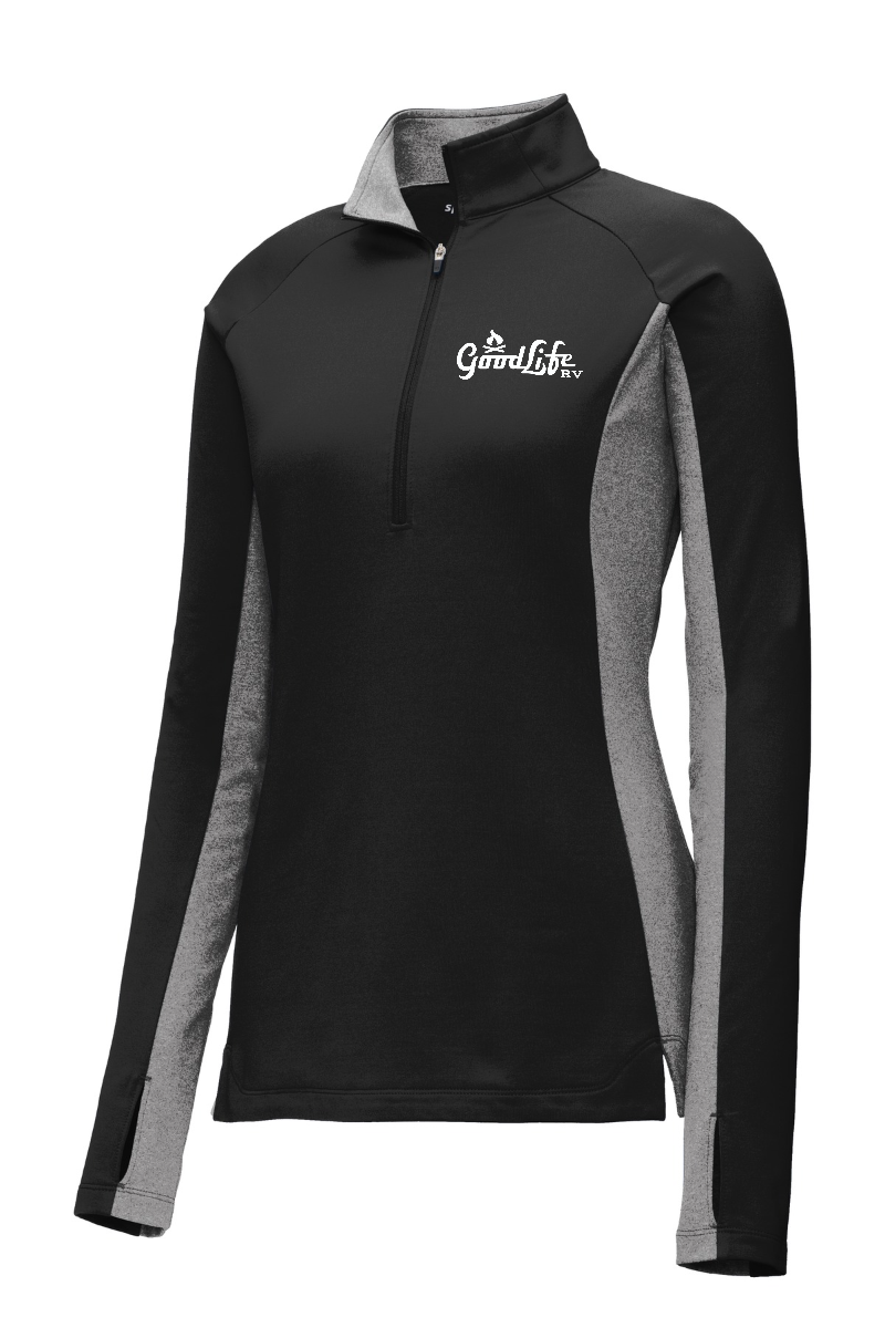 Sport-Tek® Women's Sport-Wick® Stretch Contrast 1/4-Zip Pullover - LST854 - EMB