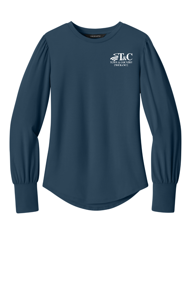 Mercer+Mettle® Women’s Stretch Jersey Long Sleeve Blouson Top - MM1019 - T&C