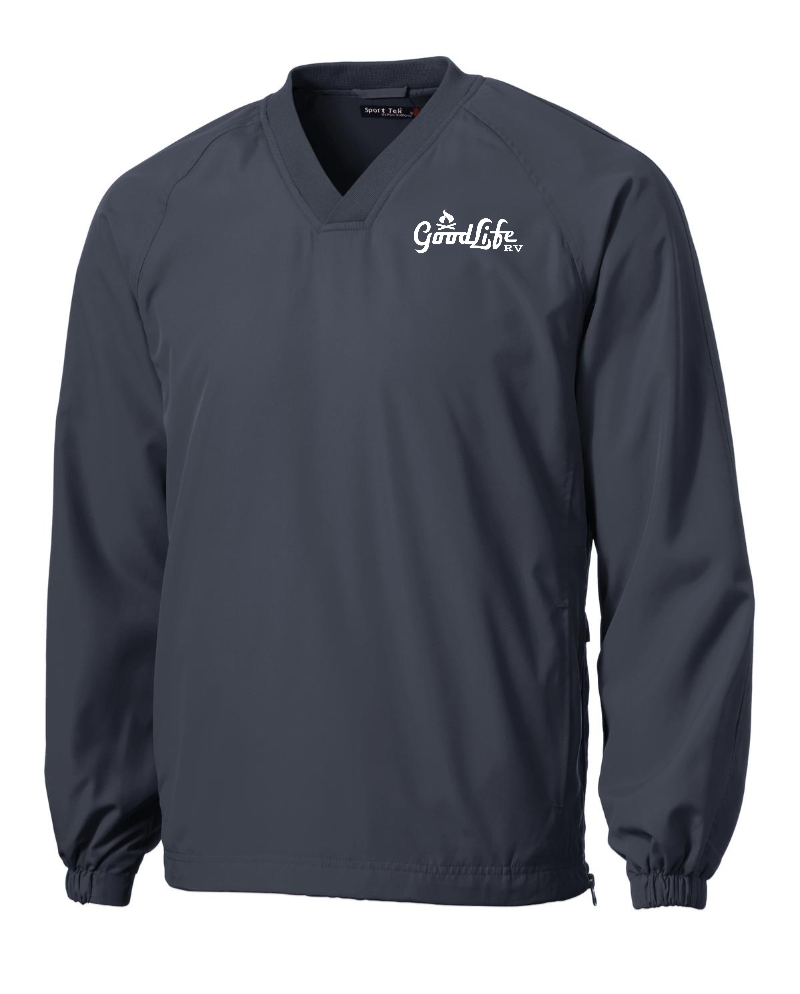 Sport-Tek® V-Neck Raglan Wind Shirt - JST72 - EMB