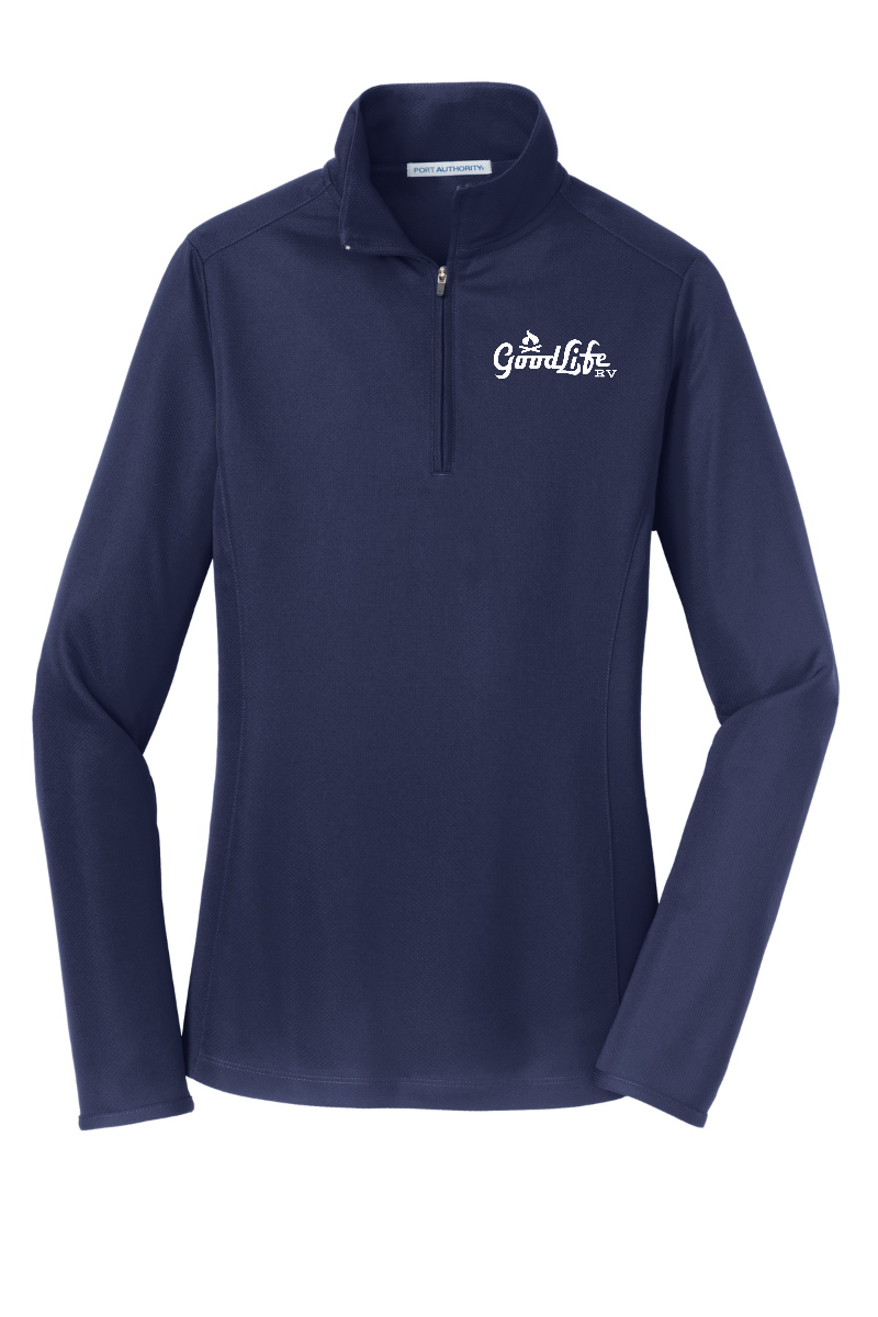 Port Authority Women's Pinpoint Mesh 1/2-Zip - L806 - EMB