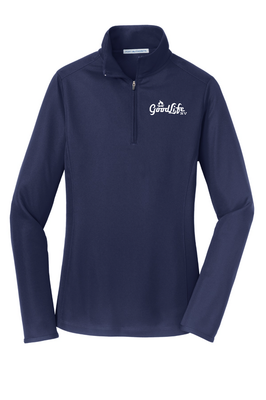 Port Authority Women's Pinpoint Mesh 1/2-Zip - L806 - EMB