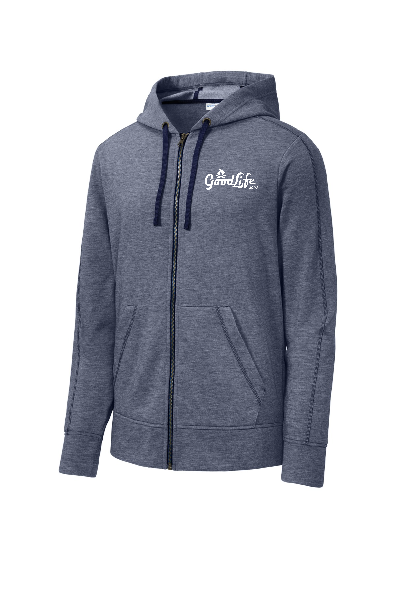 Sport-Tek PosiCharge Tri-Blend Wicking Fleece Full-Zip Hooded Jacket - ST293 - EMB